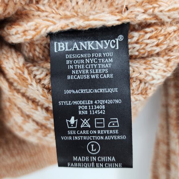 Blank NYC Heather Knit Pullover Ribbed Crew Neck Long Sleeve Sweater Size Large - Picture 5 of 6